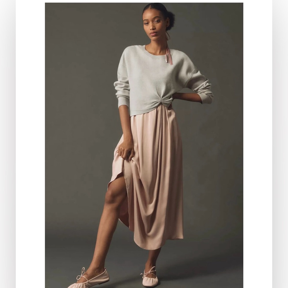 Anthropologie Pink High Low Skirt